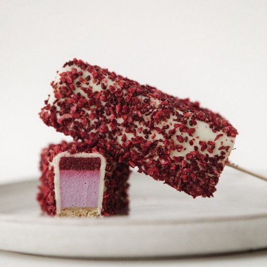 Black Currant Raspberry Cheesecake Sticks