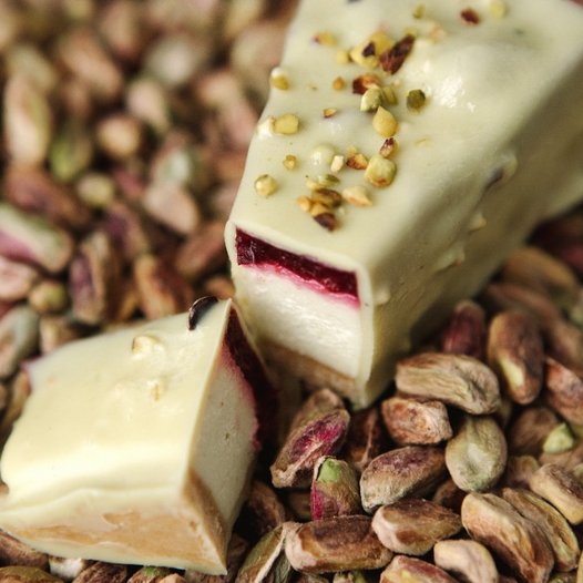 Pistachio Cherry Cheesecake Sticks