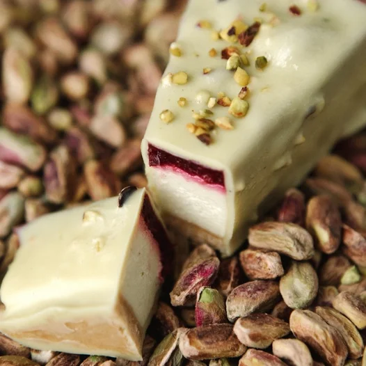 Pistachio Cherry Cheesecake Sticks
