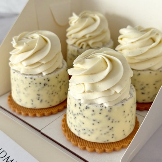 Poppy Seed Cherry Mini Cheesecakes