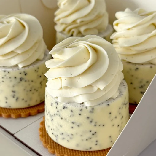 Poppy Seed Cherry Mini Cheesecakes